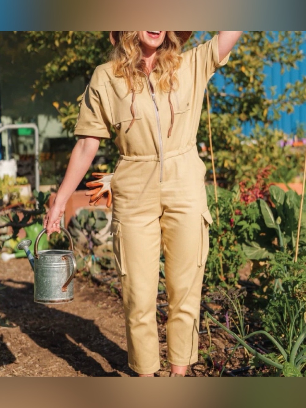Wondery Outdoors Juniper Camp Jumpsuit in Sand Size Medium